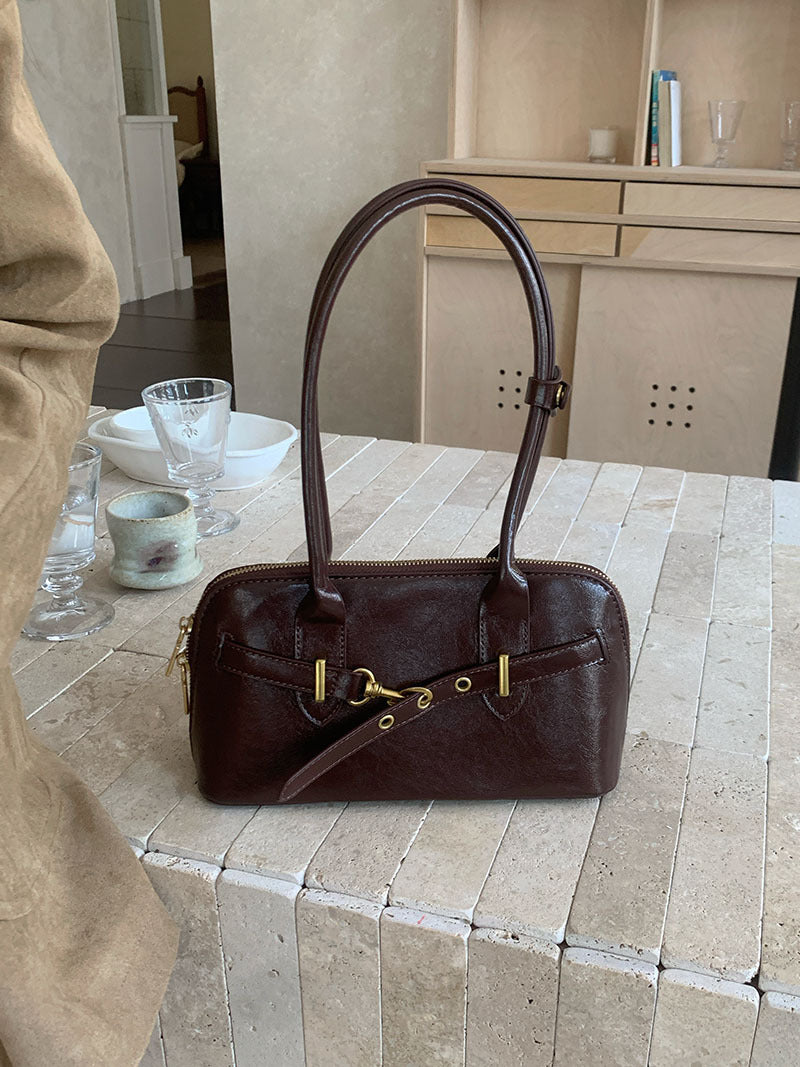 Israa Structured Flap Bag - Coffee Brown [QYJ91HN0]