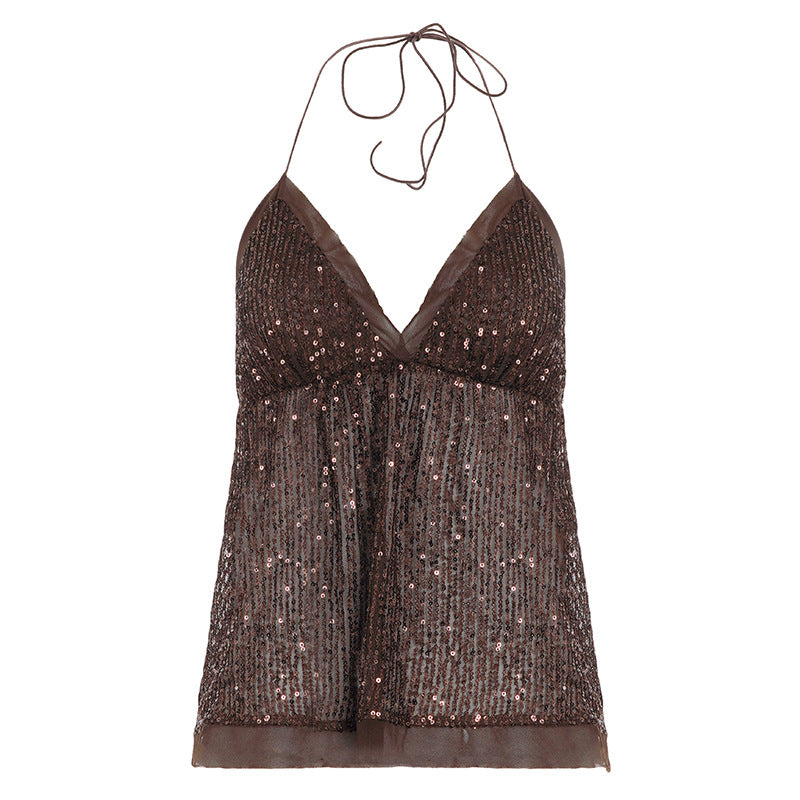 Christine Sequin Halter Skirt Set - Style 1 [S400H4TG]