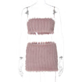 Skylah Furry Strapless Mini Skirt Set - Pink [7PQ4NAOA]
