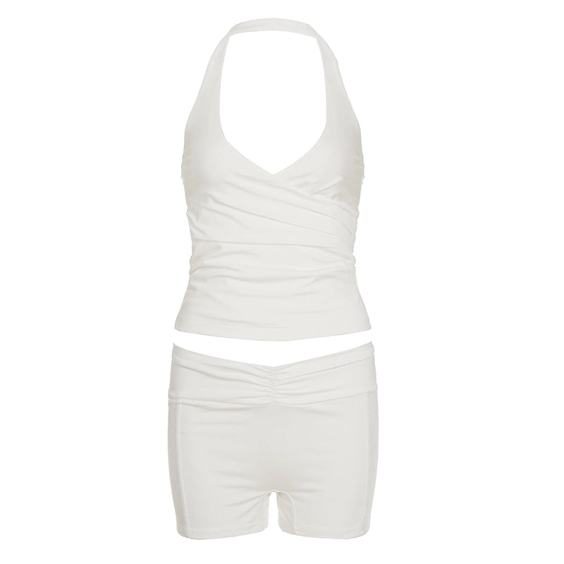Arianne Street V-Neck Short Set - White [0A6I973F]