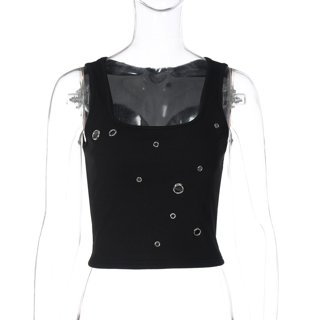 Diem Eyelet Tube Top - Black [9744HFN1]