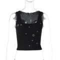 Diem Eyelet Tube Top - Black [9744HFN1]