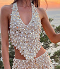 Alinah Shell Halter Skirt Set - Shell Embellished Top [OW38MKTS]