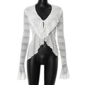 Lisbeth Lace Cardigan Top - White [H6144DBR]