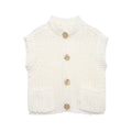 Maggie Button-Up Knit Vest - White [ZNT5K8ER]