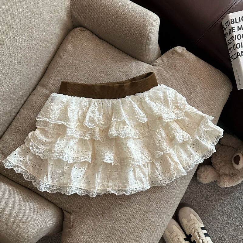 Meira Layered Ruffle Mini Skirt - Apricot [4DHTATDF]