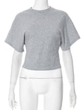 Jaylynn Relaxed Crop Top - Grey [SF98HXDI]