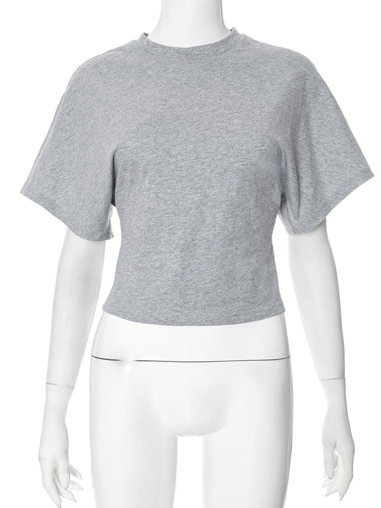 Jaylynn Relaxed Crop Top - Grey [SF98HXDI]