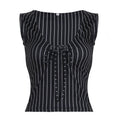 Maybelline Striped Lace-Up Camisole - Black [LCTTOO60]