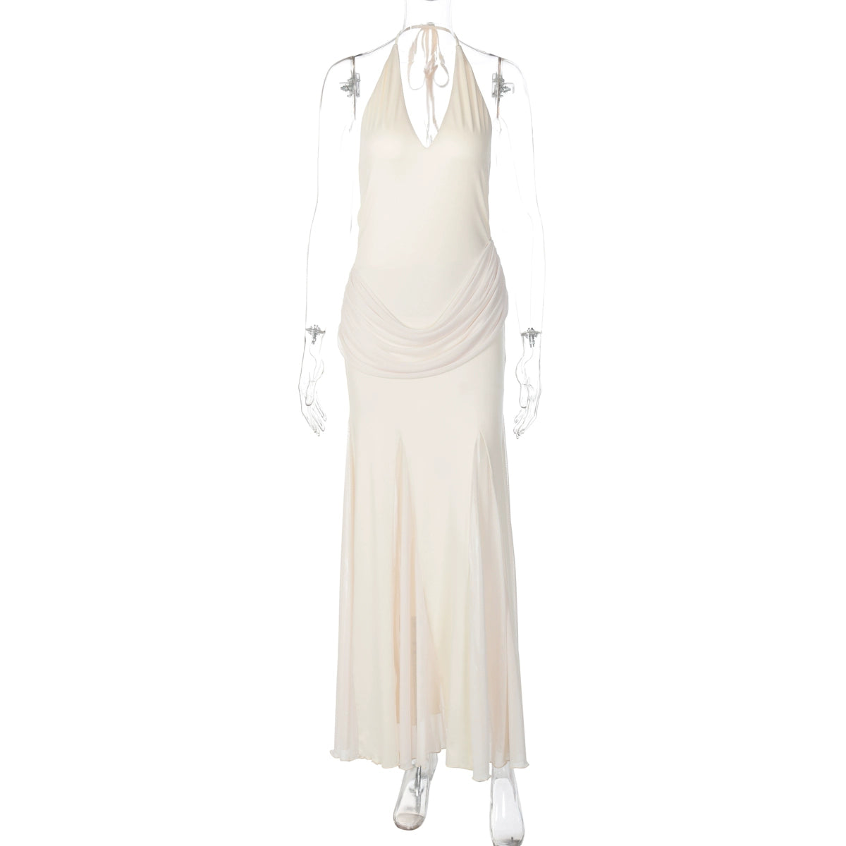Nicole Halter Maxi Dress - Apricot [9Y6VFHPU]