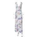 Floral Backless Slit Maxi Dress - Multicolor [YA28BU5Z]
