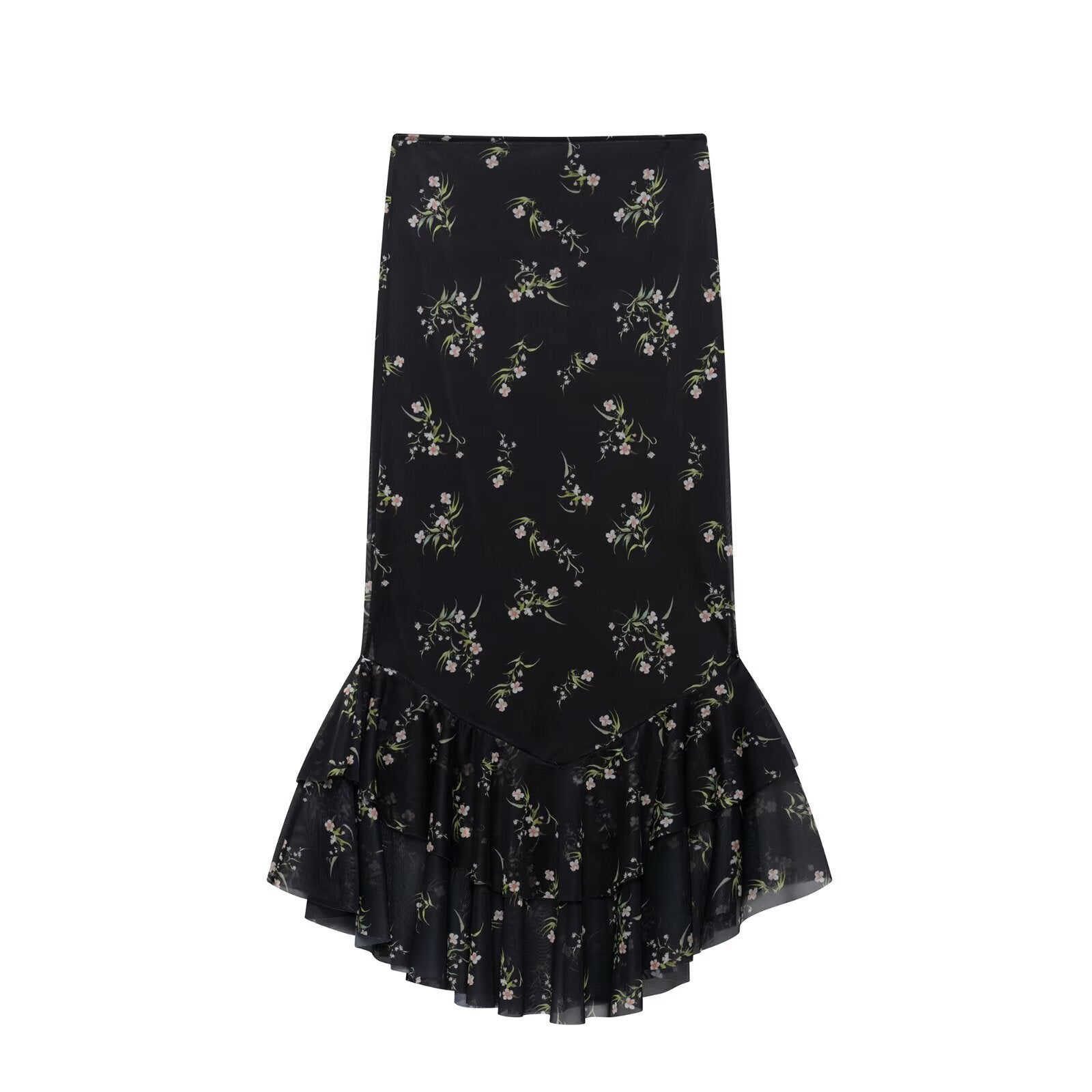 Bracha Printed Tulle Maxi Skirt - Black [EAEH7NNF]