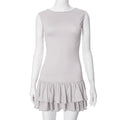 Shae Contrast Floral Mini Dress - Light Gray [1XVWH7PK]