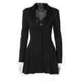 Louella Collared Ruffle Mini Dress - Black [L6F5SQKC]