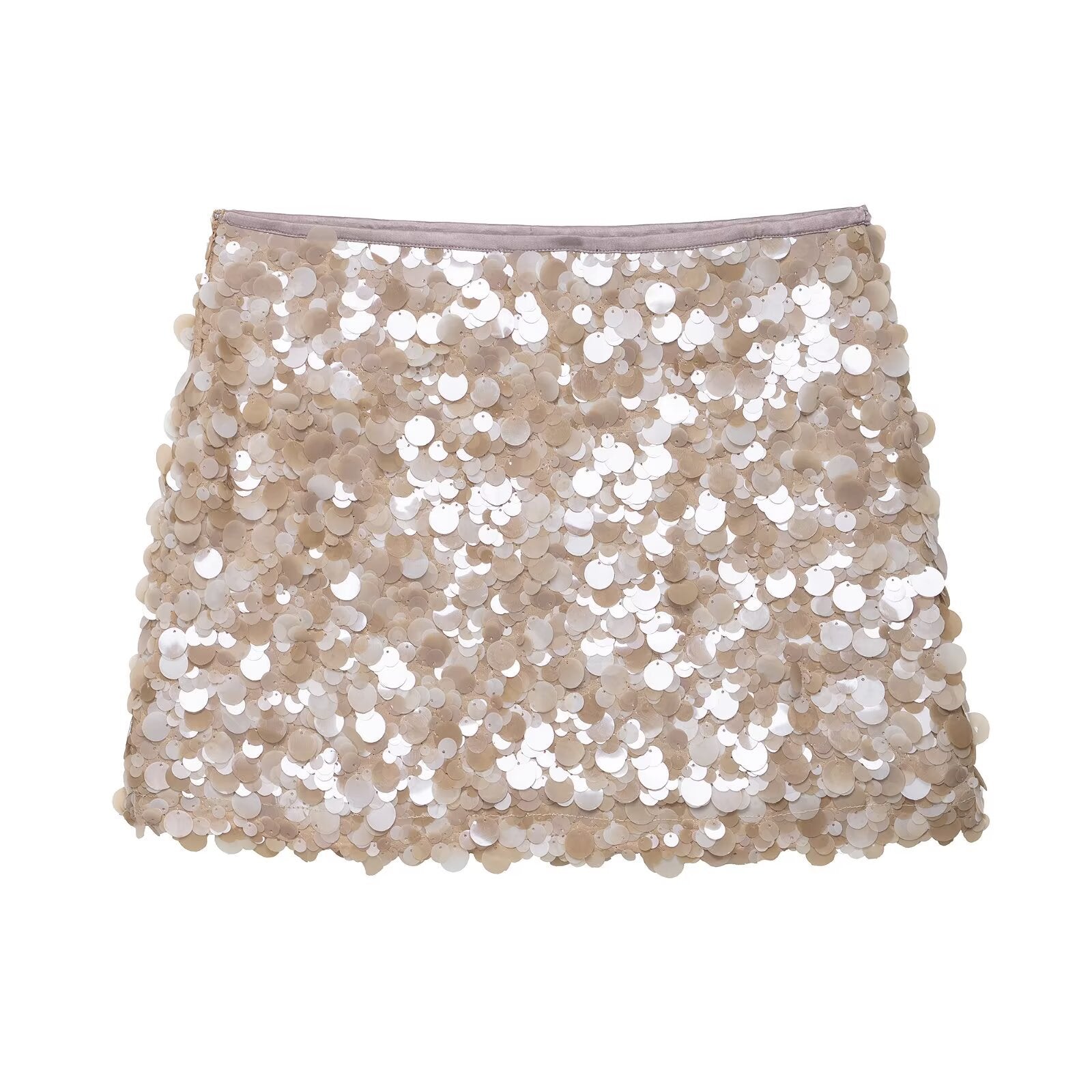 Kathia Sequin Denim Mini Skirt - Pink Sequin 3 [HMAJFMTU]