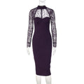 Lace Slit Maxi Dress - Purple [34Z10LD3]