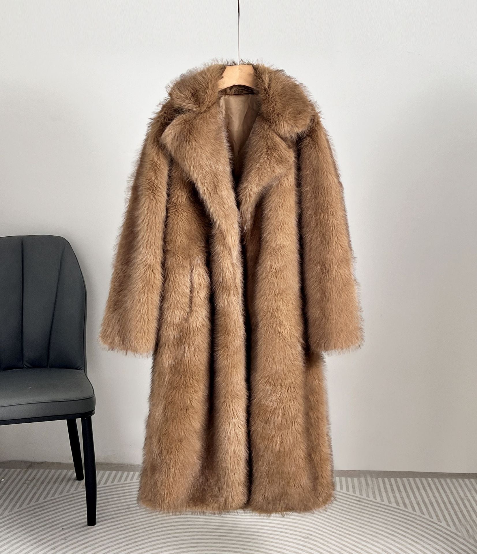 Nana Plush Faux Fur Coat - Camel [08IDC5Z0]