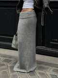 LaPose - Kemiyah Knitted Woolen Long Skirt