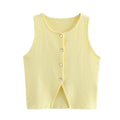 Novalee Cropped Knit Vest - Yellow [XKLGU1SG]