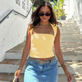 Sharlene Square Neck Crop Top - Yellow [XWYU9D5L]