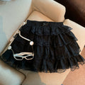 Reagen Tiered Bow Mini Skirt - Black [IZRR5NOA]