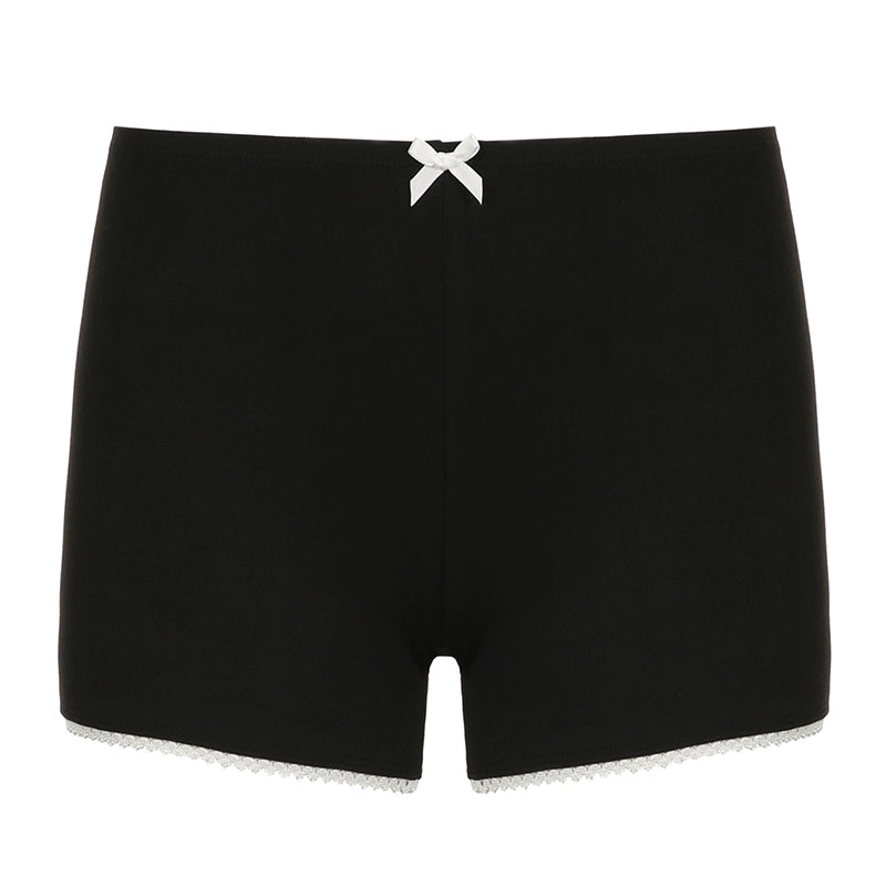 Aleyah Lace Trim Shorts - Black [OCOJ8TOJ]