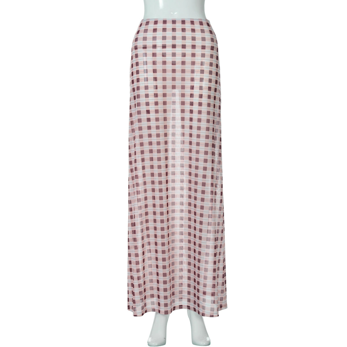 Karina Gingham Midi Skirt - Pink [AQBJNMNX]