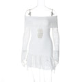 Varnika Off Shoulder Lace Mini Dress - White [UETB8UPN]