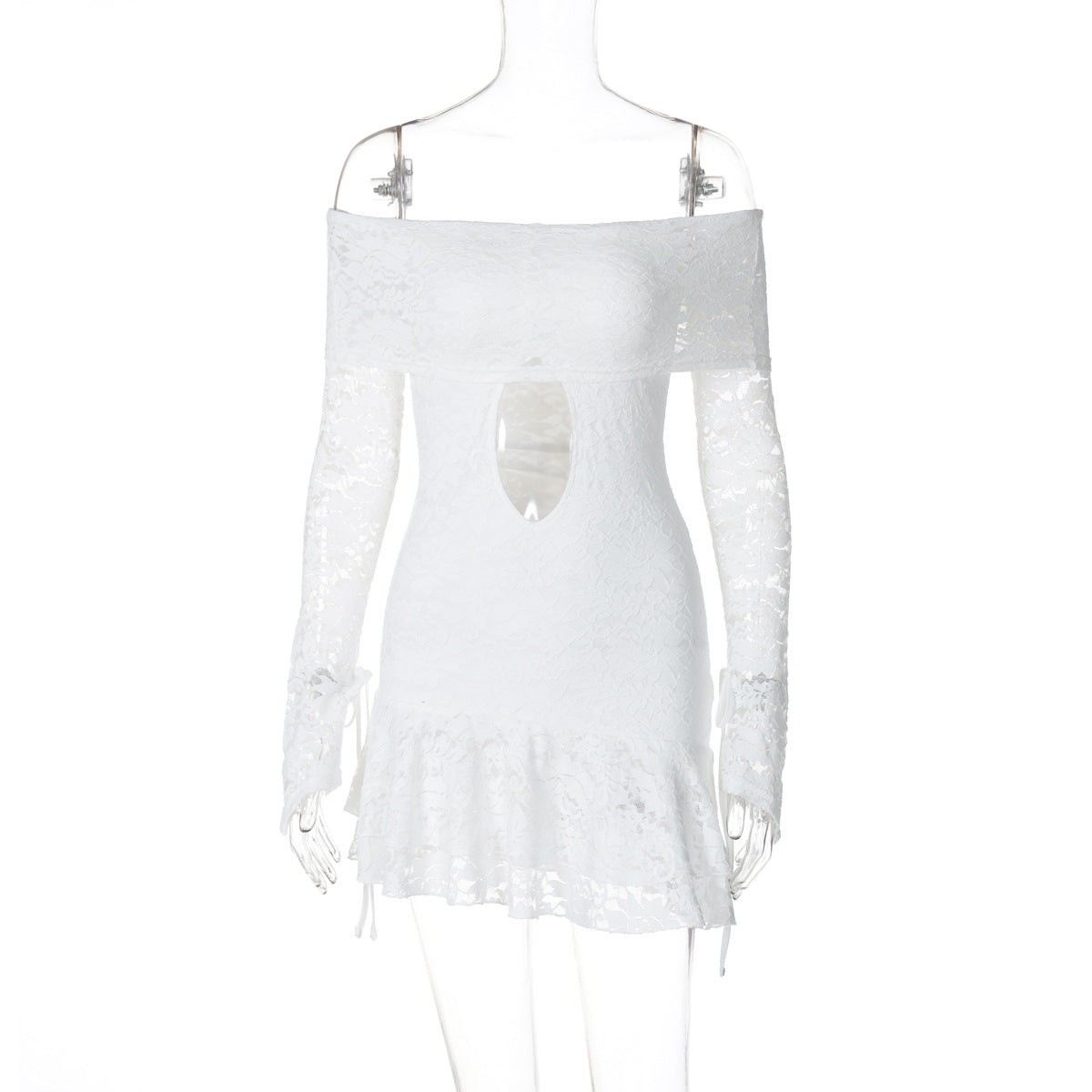 Varnika Off Shoulder Lace Mini Dress - White [UETB8UPN]