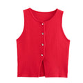Novalee Cropped Knit Vest - Red [WERSDPPV]
