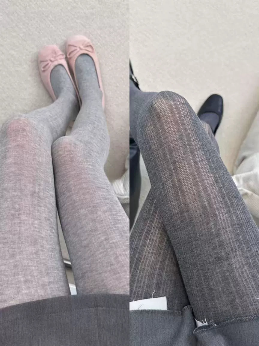 Janely Luxe Shaping Tights - Two Pairs: Light Gray + Dark Gray [URSPGBOS]