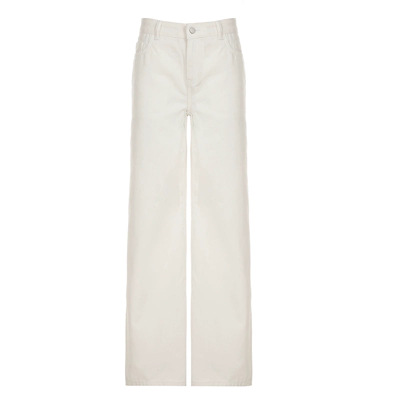 Andria White Straight-Leg Jeans - White