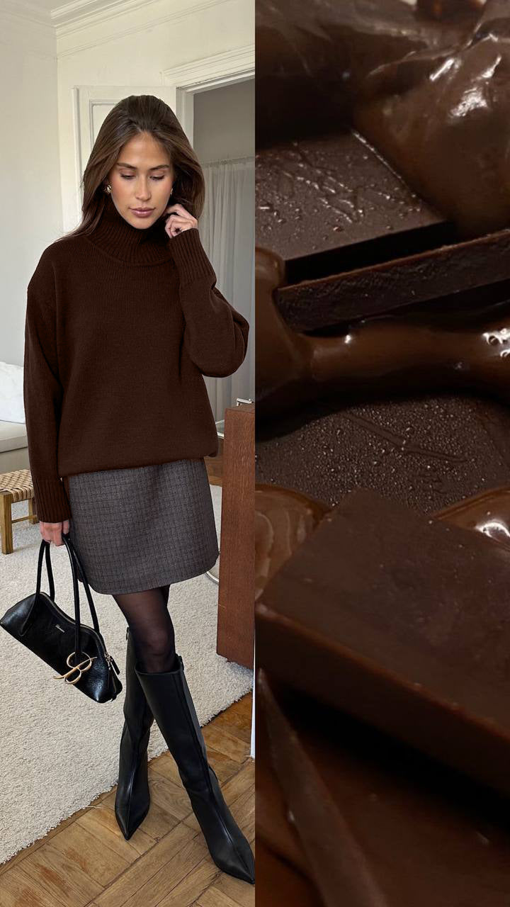 Aleisha Cozy Turtleneck Sweater - Brown [OYWOBVI8]