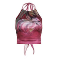 Mileena Smudged Floral Halter Top - Rose Red [OLVQ48US]