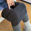 Lanie Ribbed Thermal Leggings - Dark Gray Lamb Wool Fleece [3P3RPX0M]