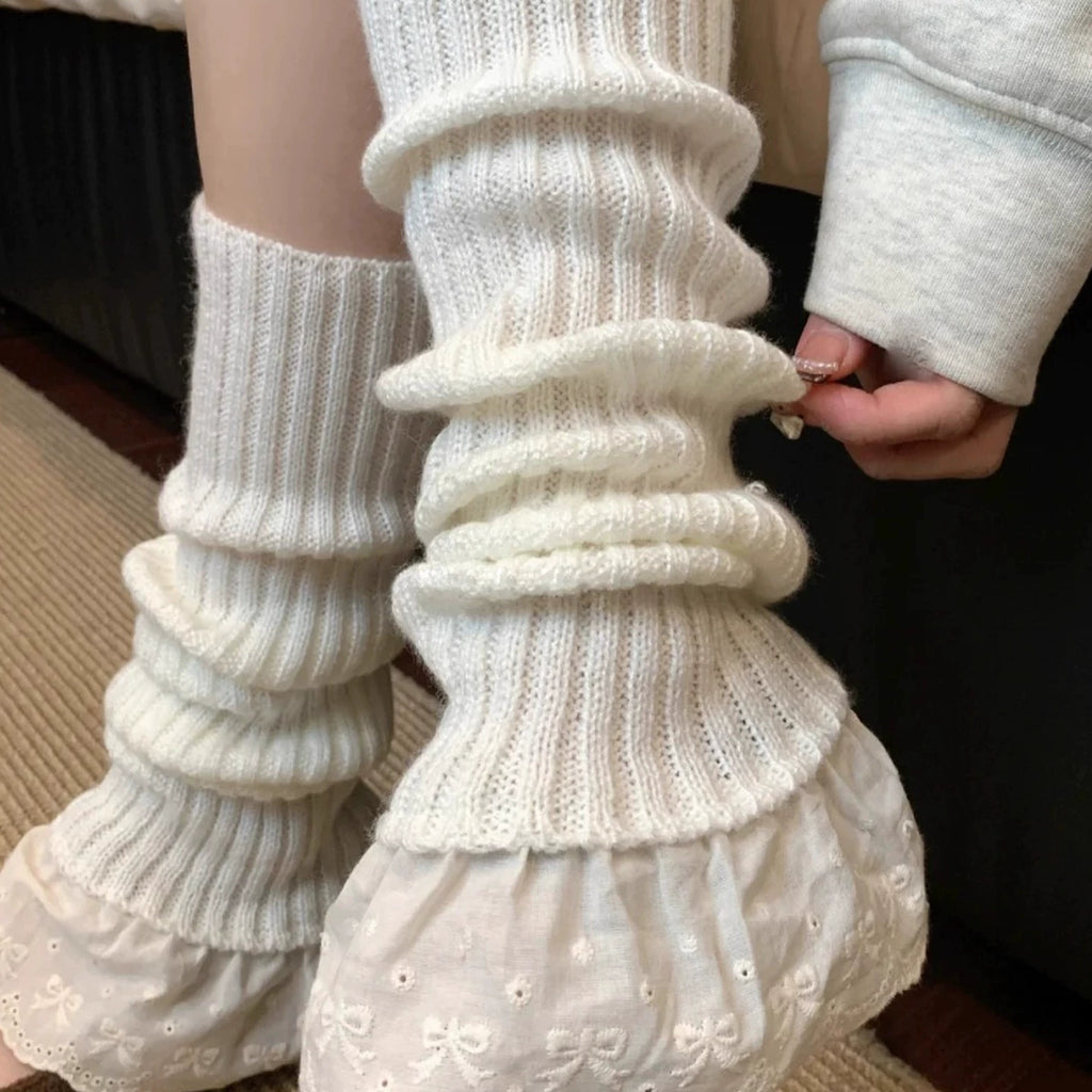 Kathleen Lace Knit Socks - White [3J298U3Q]