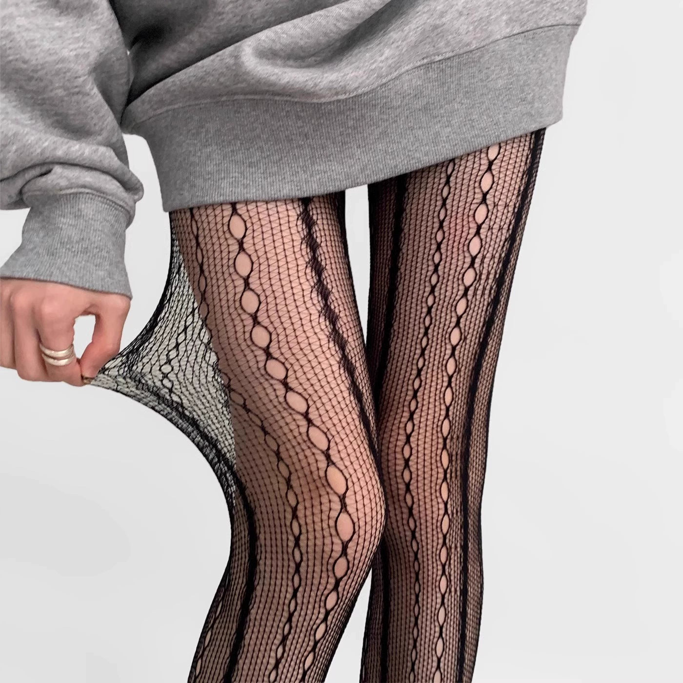 Rylan Chain Pattern Stocking Set - Black [XSC2KF4G]