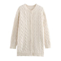 Abriana Twist Knit Cardigan - Off-white [BJGA6NWI]