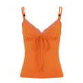 Nicolette Beaded Lace-Up Camisole - Orange [KL7PBWFR]