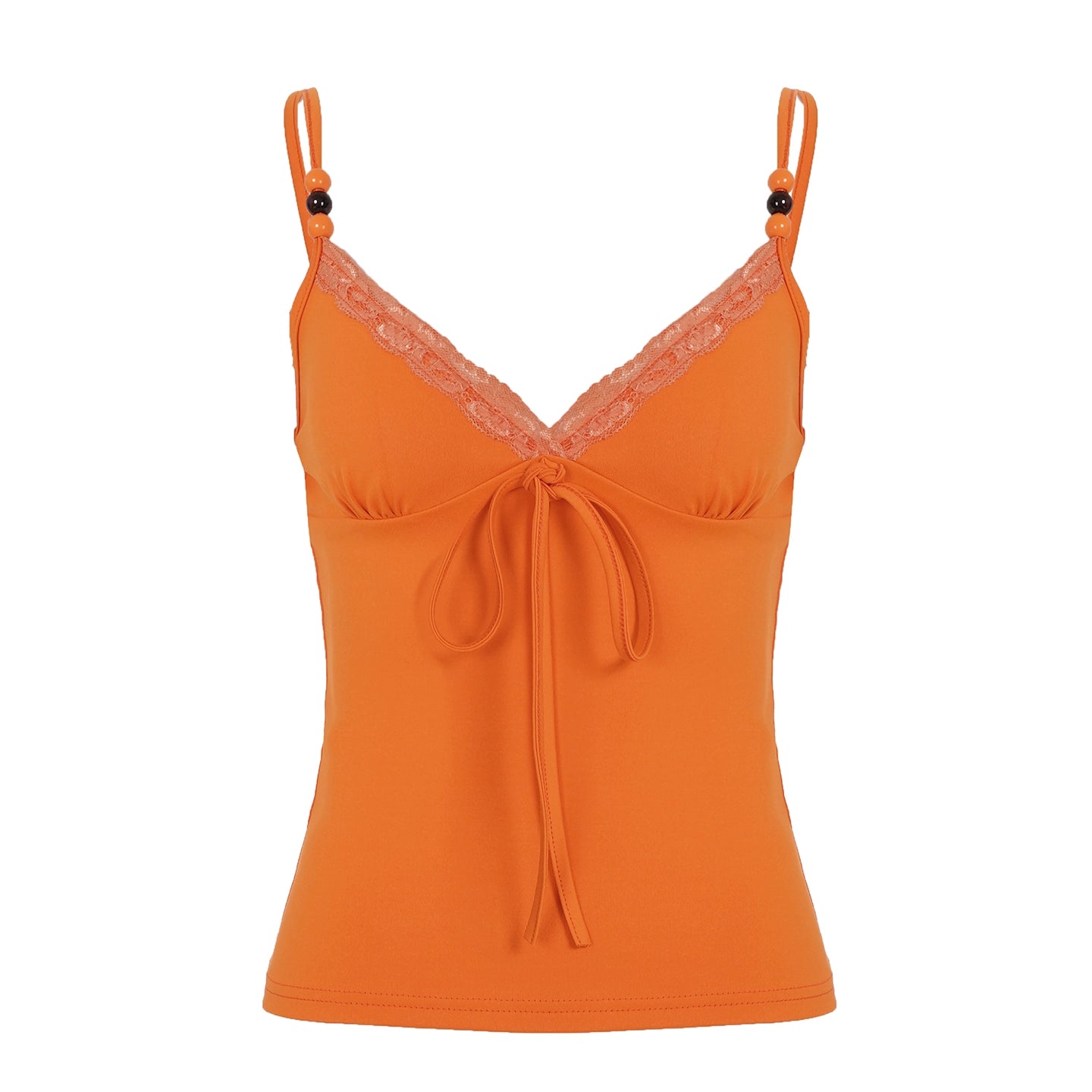 Nicolette Beaded Lace-Up Camisole - Orange [KL7PBWFR]