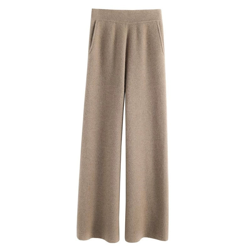Ayana Cozy Knit Straight-Leg Pants - Camel [5ED6FS6X]