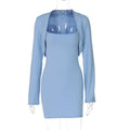 Meira Bodycon Cardigan Set - Blue [3JQTG0M0]
