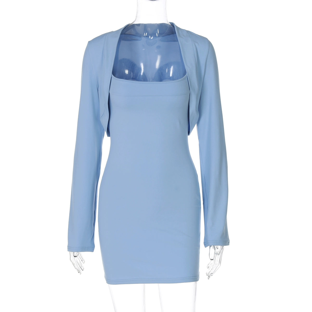 Meira Bodycon Cardigan Set - Blue [3JQTG0M0]