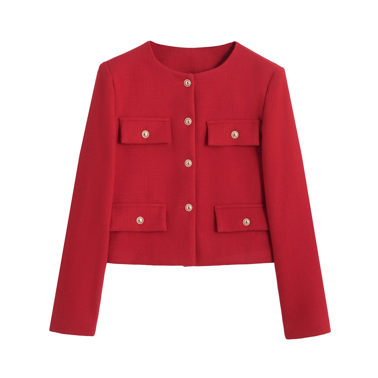Sunday Bouclé Button Coat - Red [M10RWEBL]