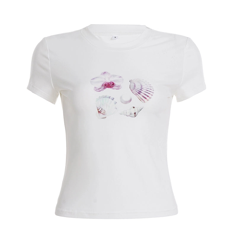 Shriya Shell Print Top - White [J2JFTV1B]