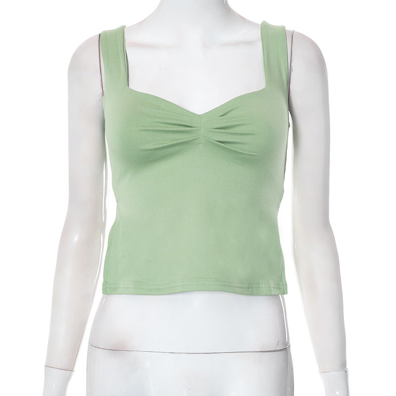 Ziona Backless Square Neck Crop Top - Light Green [EZ1T3TI5]