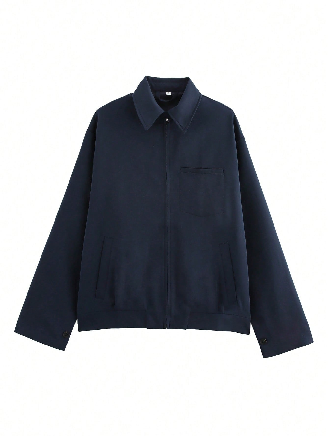 Eliza Collared Bomber Jacket - Navy Blue [RAPS4BSV]