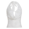 Lace Halter Neck Tank Top - White [UB01C2D3]