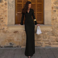 Sena Pleated Bodycon Midi Dress - Black [QL7V9H5K]