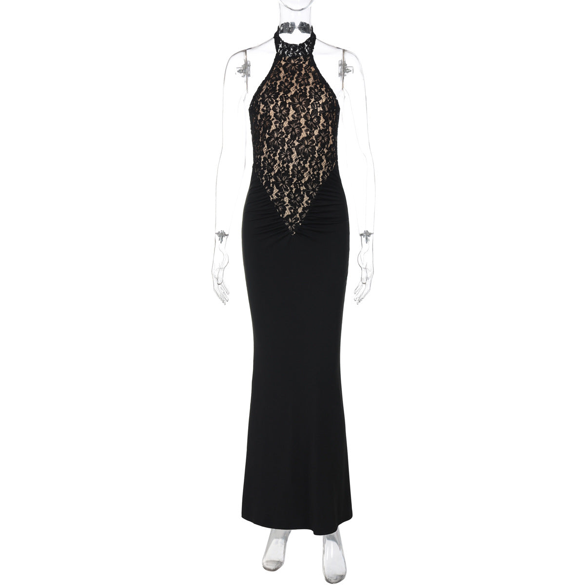 Addeline Halter Backless Maxi Dress - Black [EQ4D6H10]